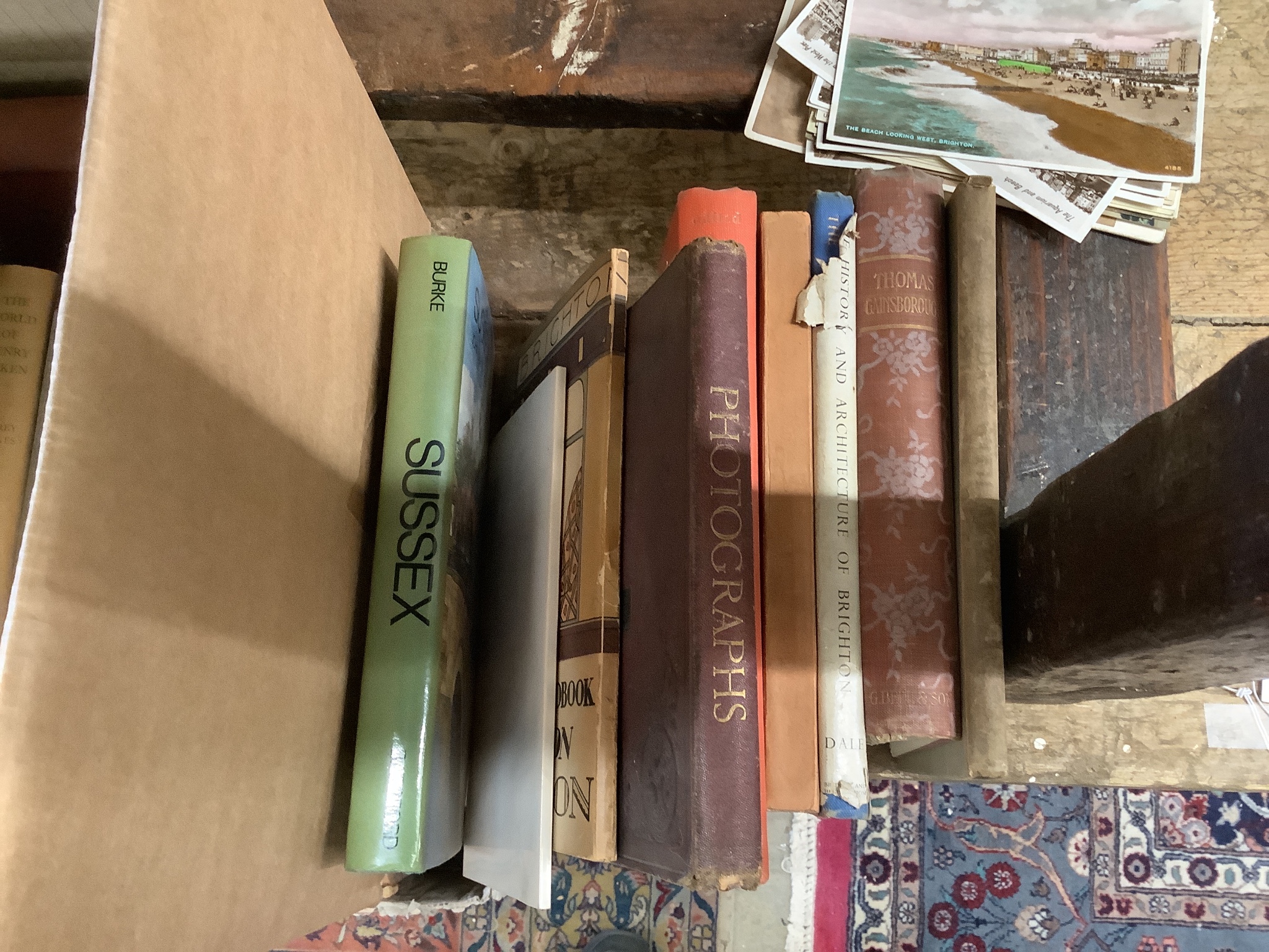 Six boxes of assorted books, reference, local history, etc.